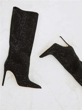 Ava Rhinestone Demonia Boot Heel
